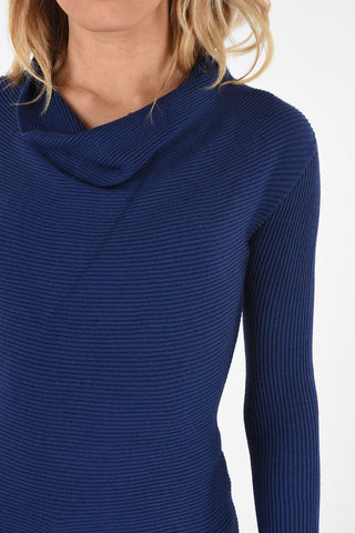 ARMANI JEANS  Cowl Neck Ribbed Sweater