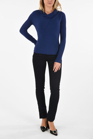ARMANI JEANS  Cowl Neck Ribbed Sweater