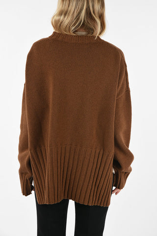 Oversized crew-neck LINKED sweater