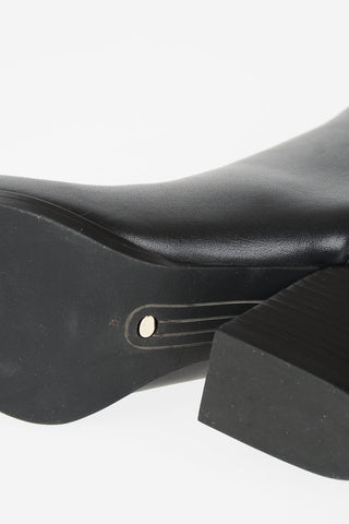 8cm Leather Ankle Boot with Chain