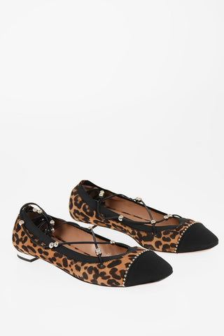 Suede leather Leopard Printed MYSTIQUE Ballet flats