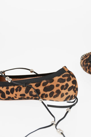 Suede leather Leopard Printed MYSTIQUE Ballet flats