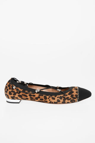 Suede leather Leopard Printed MYSTIQUE Ballet flats