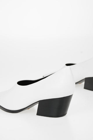 5 cm leather Chunky Heel Pumps
