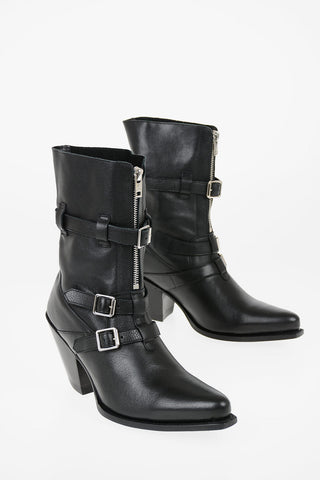 9 cm leather Cone Heel Ankle boots