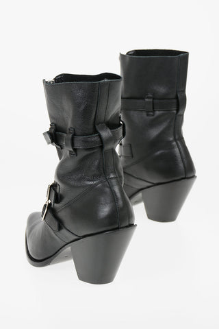 9 cm leather Cone Heel Ankle boots