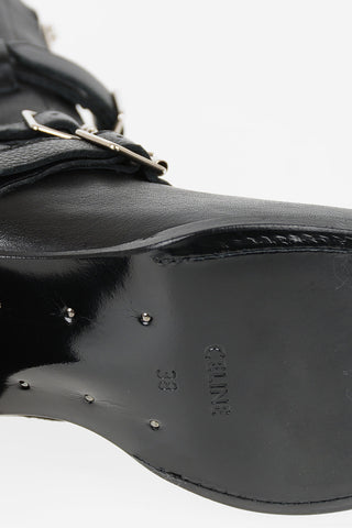 9 cm leather Cone Heel Ankle boots