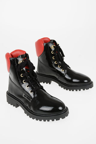 Patent Leather Hiking Ankle Boots