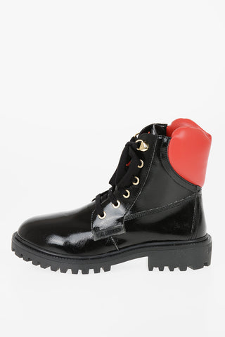 Patent Leather Hiking Ankle Boots