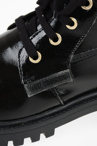 Patent Leather Hiking Ankle Boots