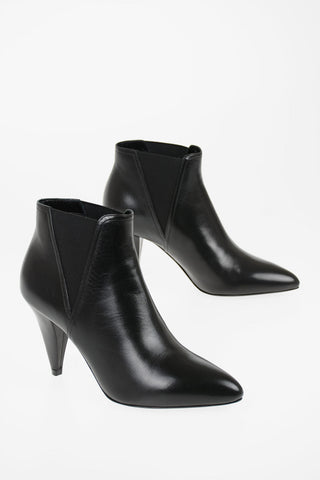 9 cm leather Cone Heel Chelsea Ankle boots