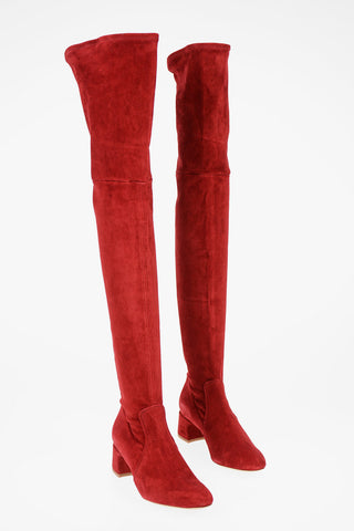 5cm Suede Leather Over-the-knee boots