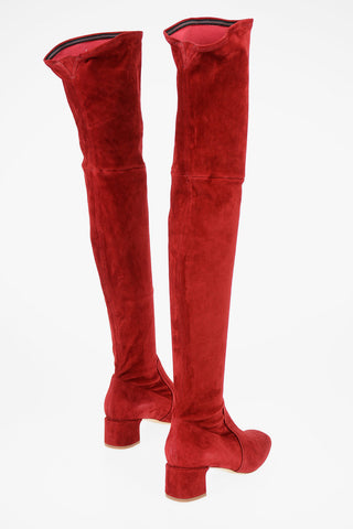 5cm Suede Leather Over-the-knee boots