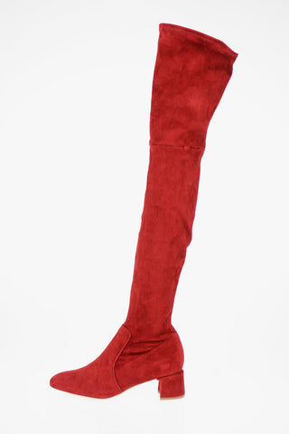 5cm Suede Leather Over-the-knee boots