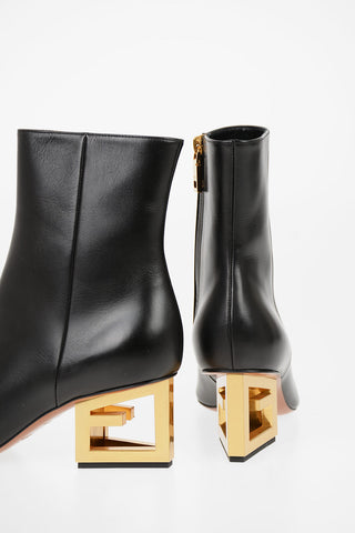 6cm leather Decorative Heel Booties