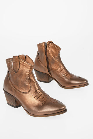 6cm Laminate Leather Western boots