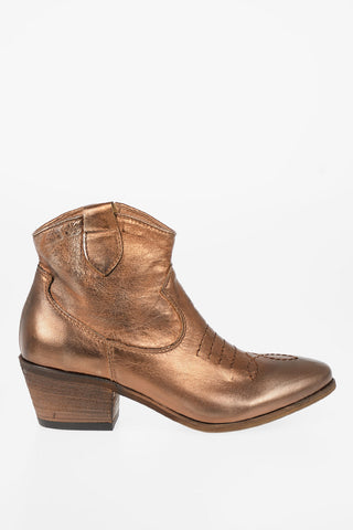 6cm Laminate Leather Western boots