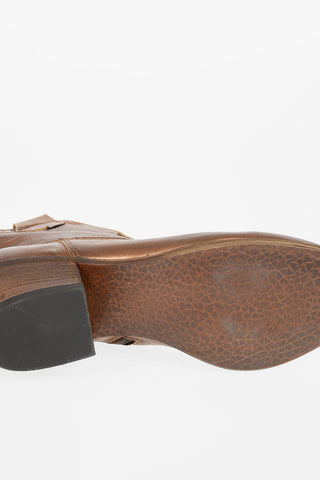 6cm Laminate Leather Western boots