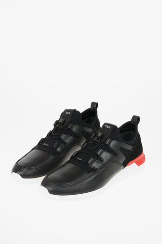 Sneaker in pelle scamosciata e Tessuto