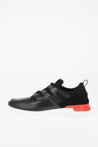 Sneaker in pelle scamosciata e Tessuto