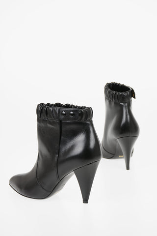9cm leather Cone Heel Booties