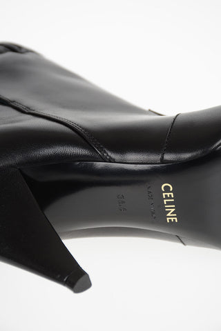 9cm leather Cone Heel Booties