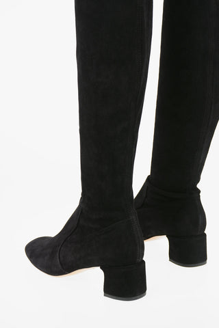 Over-the-knee boots in pelle Scamosciata 5cm