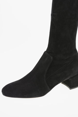 Over-the-knee boots in pelle Scamosciata 5cm