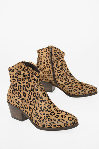 6cm Leopard-print horsehair Western boots