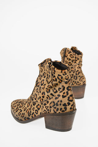6cm Leopard-print horsehair Western boots