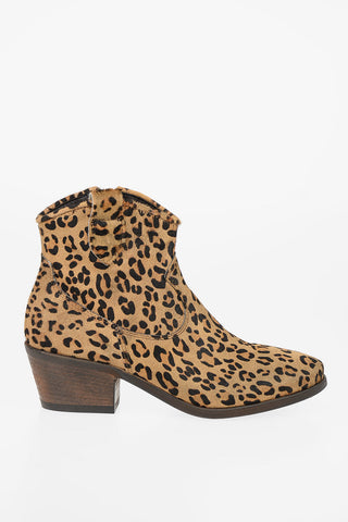 6cm Leopard-print horsehair Western boots