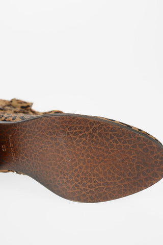 6cm Leopard-print horsehair Western boots
