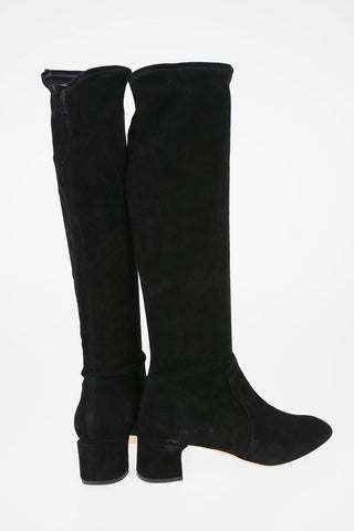 Knee boots in pelle Scamosciata 6cm