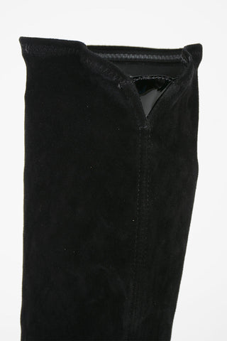 Knee boots in pelle Scamosciata 6cm