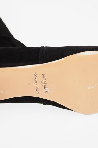 Knee boots in pelle Scamosciata 6cm