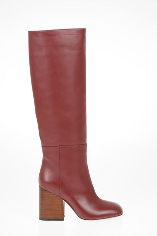 9cm leather Knee boots