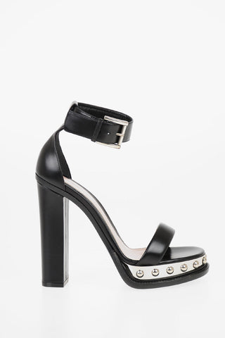 13cm leather Ankle-strap sandals with Studs