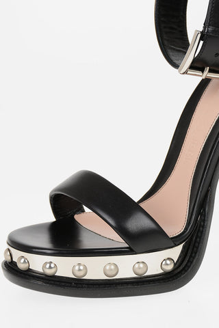 13cm leather Ankle-strap sandals with Studs