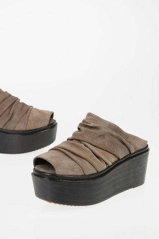 Clogs con zeppa DRAPED Open Toe 7cm DUST