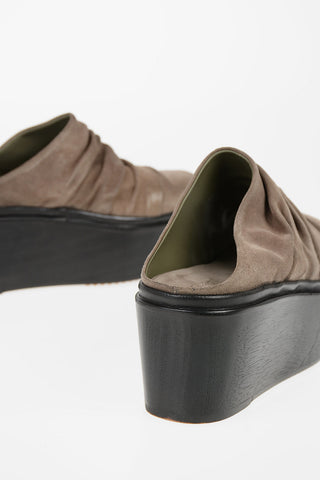 Clogs con zeppa DRAPED Open Toe 7cm DUST