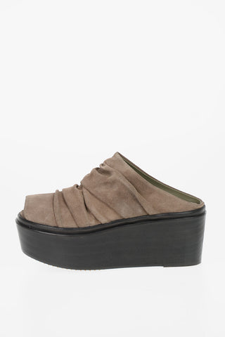 Clogs con zeppa DRAPED Open Toe 7cm DUST