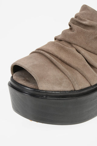 Clogs con zeppa DRAPED Open Toe 7cm DUST