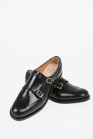 leather Brogue Double strap LANA Monk shoes