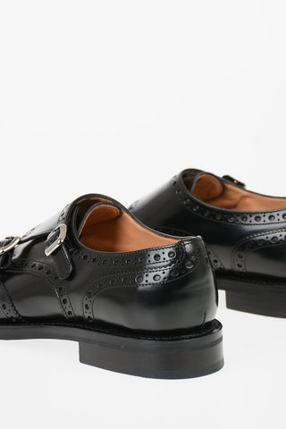 leather Brogue Double strap LANA Monk shoes