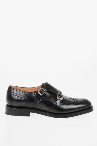 leather Brogue Double strap LANA Monk shoes