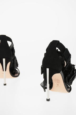 10cm Suede leather Ankle-strap sandals