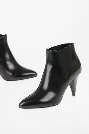 9cm leather Cone Heel Chelsea boots