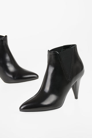 9cm leather Cone Heel Chelsea boots