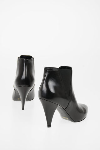 9cm leather Cone Heel Chelsea boots