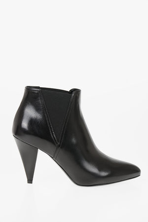 9cm leather Cone Heel Chelsea boots